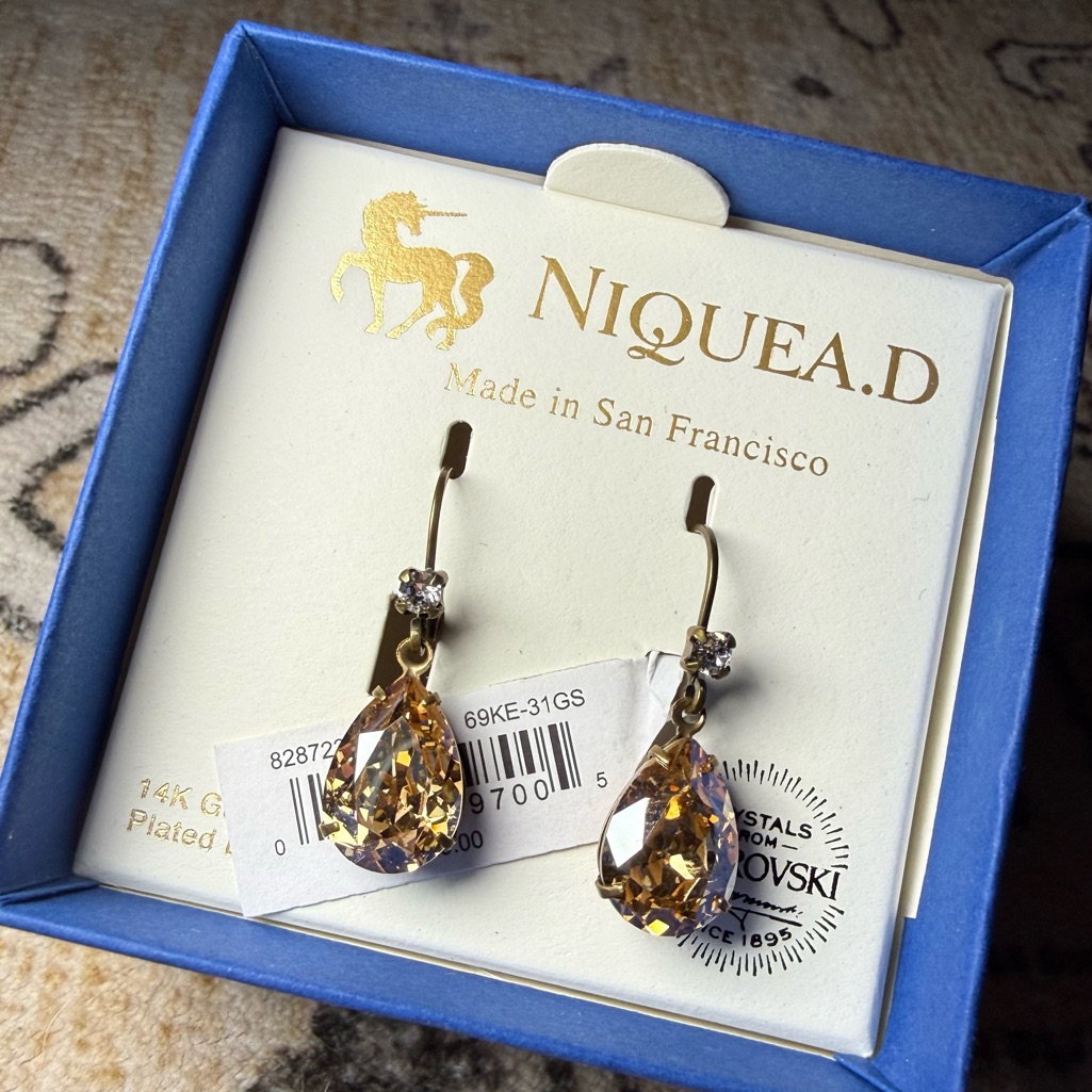 14k Gold Plate Brass Teardrop Earrings